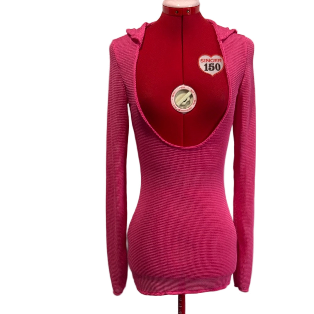 Chic Pink Knit Swim Coverup SM288